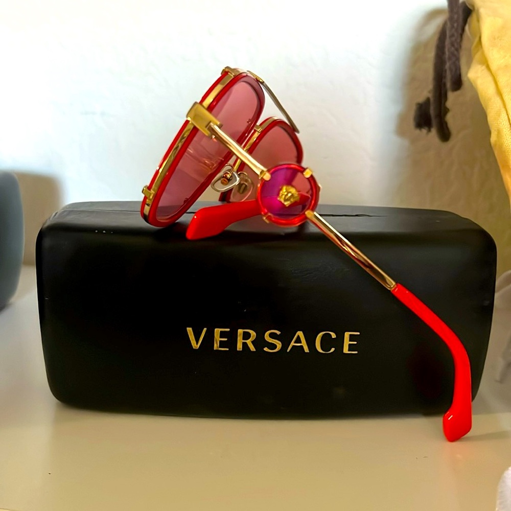 Versace Red Sunglasses unisex